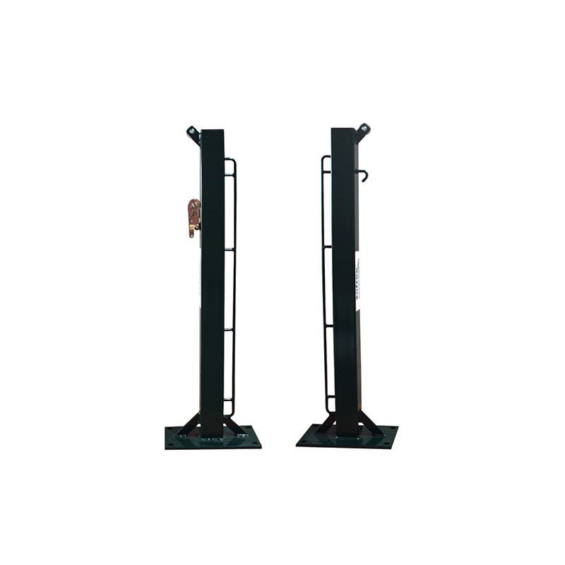 JUEGO POSTES DE TENIS FIJOS CUADRADO 80X80MM CON BASE PARA ATORNILLAR