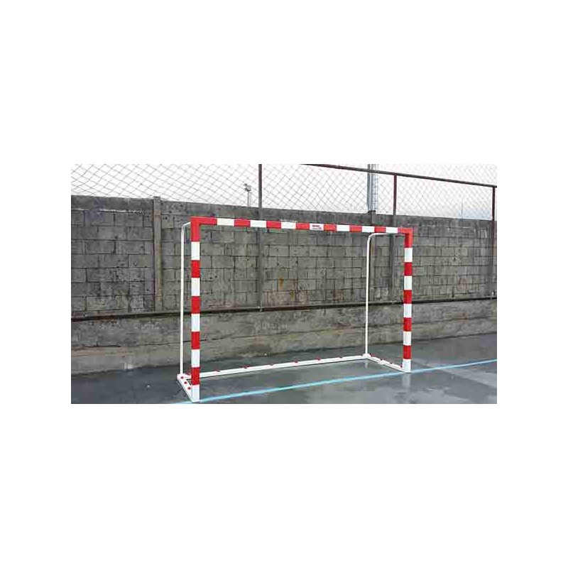 JUEGO PORTERÍAS F.SALA/BALONMANO ALUMINIO TRASLADABLES 80X80MM CON BASE 80X40MM