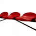 BANCO METÁLICO CON ASIENTOS ROJO PVC -5 PLAZAS-