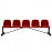 BANCO METÁLICO NEW CON ASIENTO ROJO PVC -5 PLAZAS-