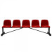 BANCO METÁLICO NEW CON ASIENTO ROJO PVC -5 PLAZAS-